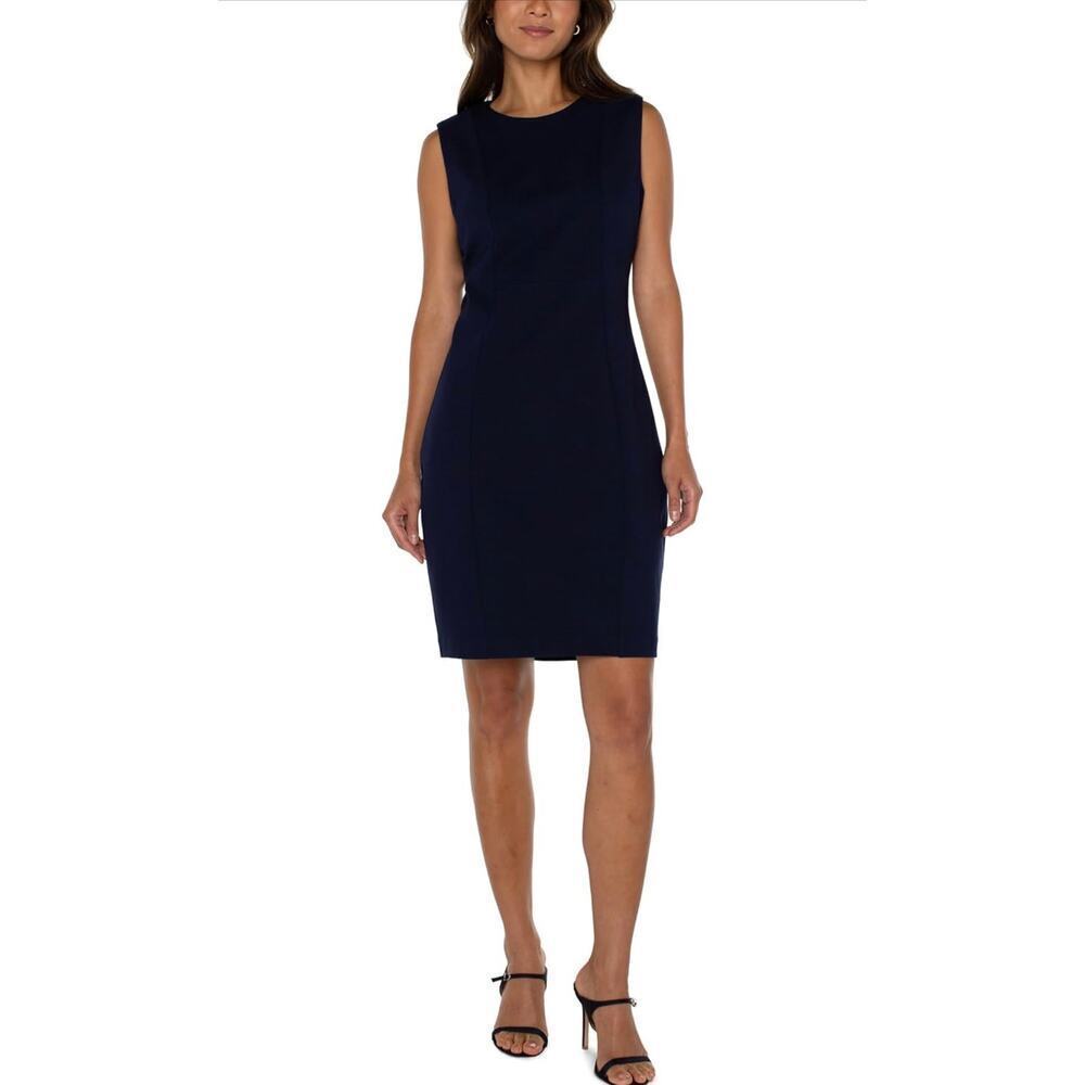Liverpool Los Angeles Black Sleeveless Sheath Dress Size 6P NWT